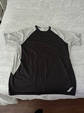 Zara Black and Light Gray Short Sleeve Raglan Tee